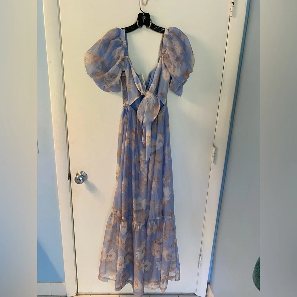 NWT Abercrombie & Fitch Emerson Drama Bow Back Maxi Dress Size XS